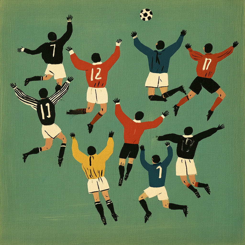 Celebración futbolera con resplandor de póster eléctrico
