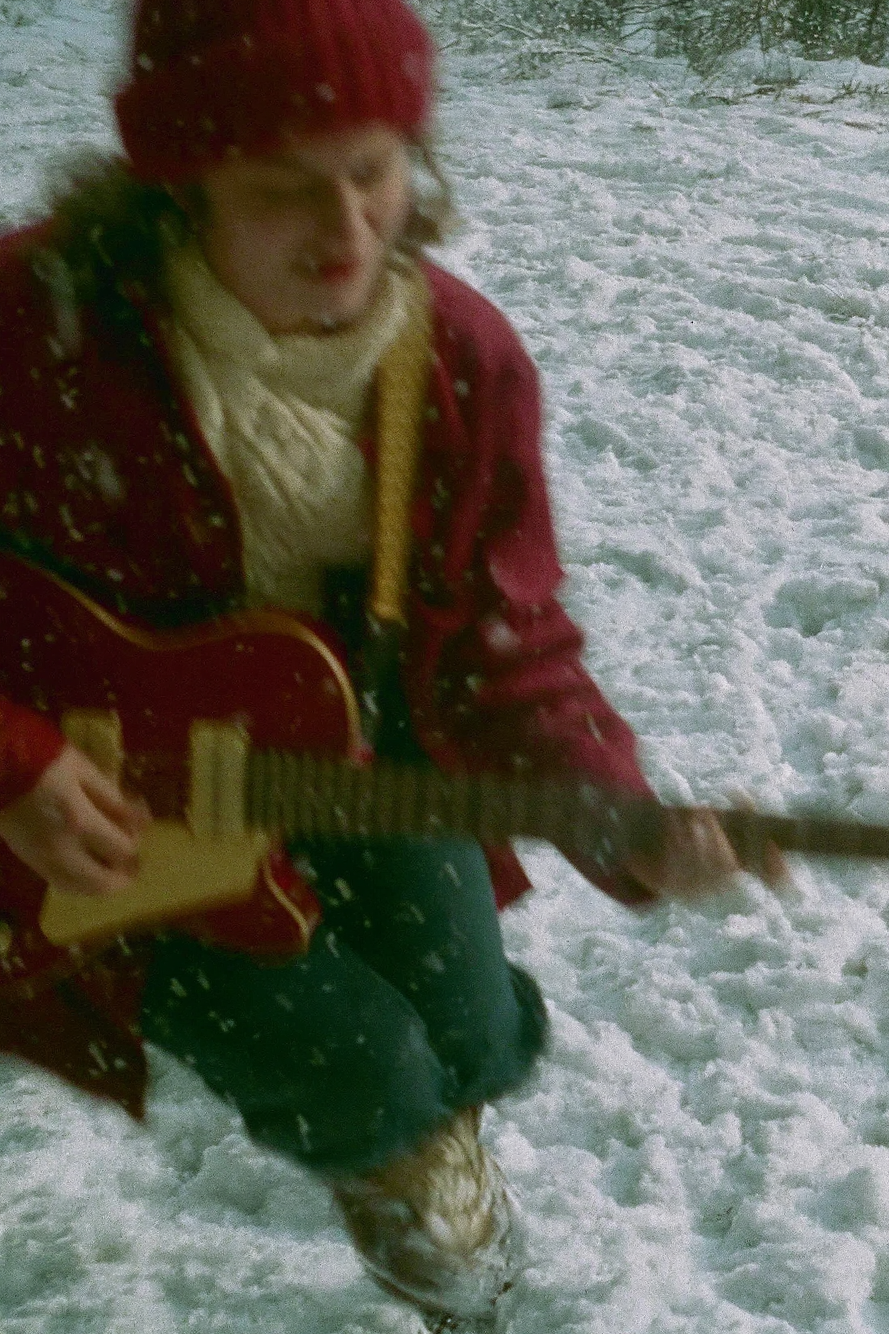 Winter Rocker in a Snowy Landscape