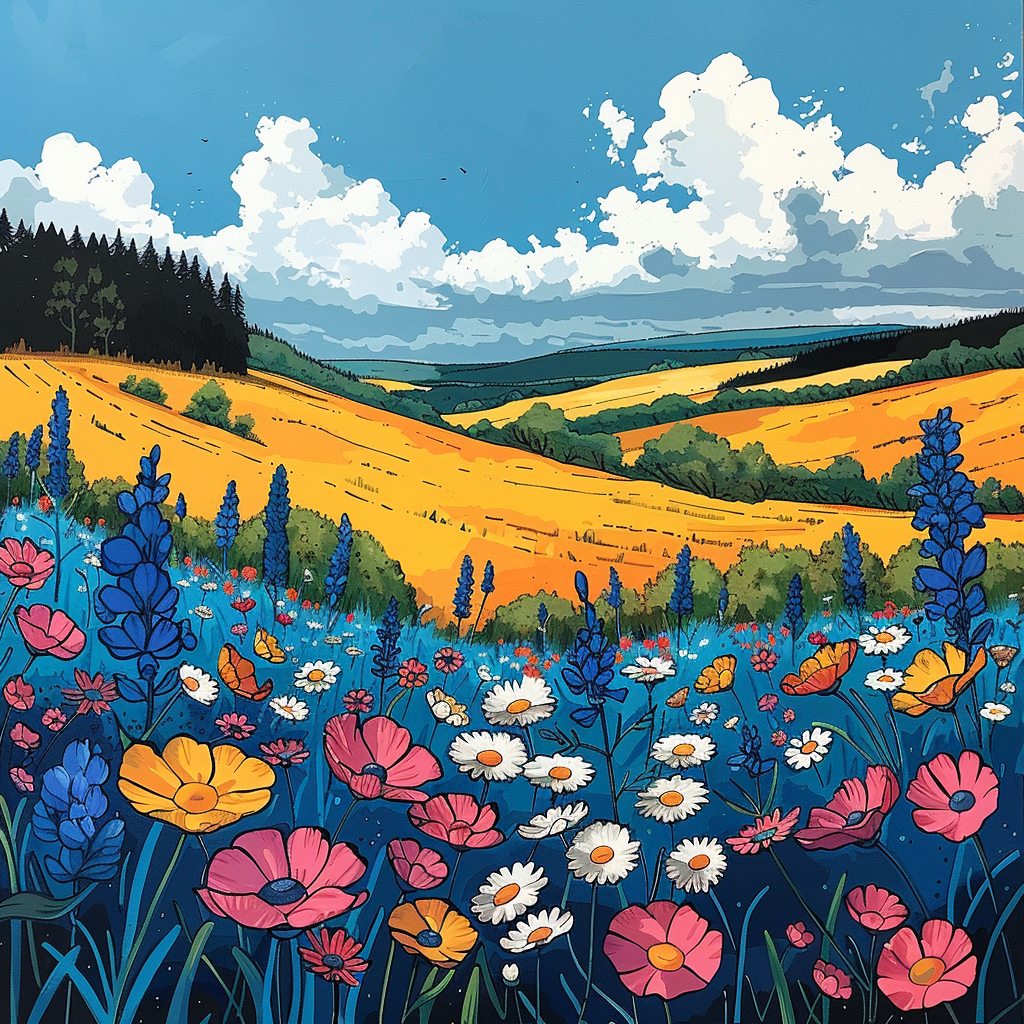 Highly Stylized Flower Field