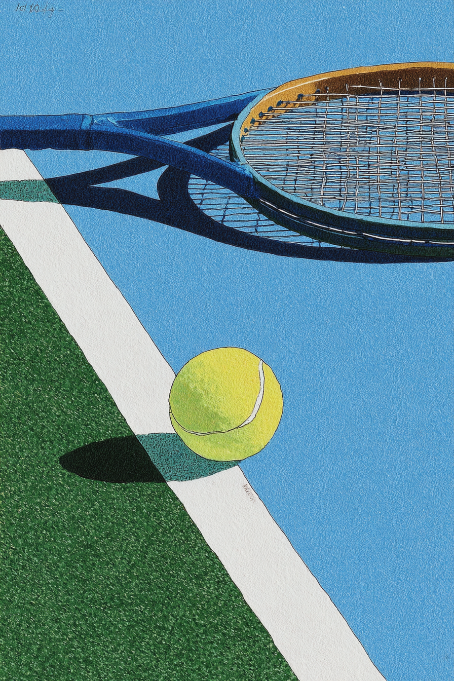 Tennisball auf der Linie