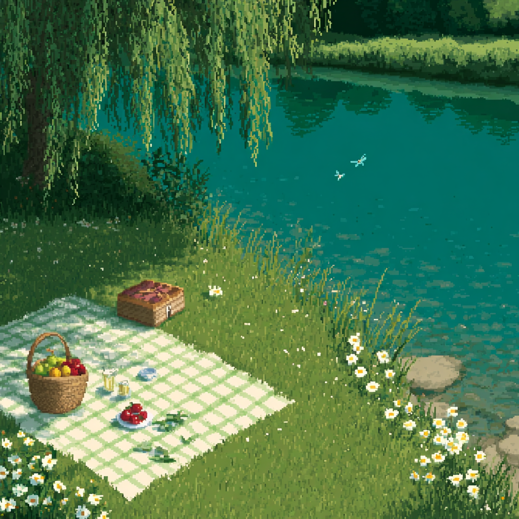Peaceful Riverside Picnic