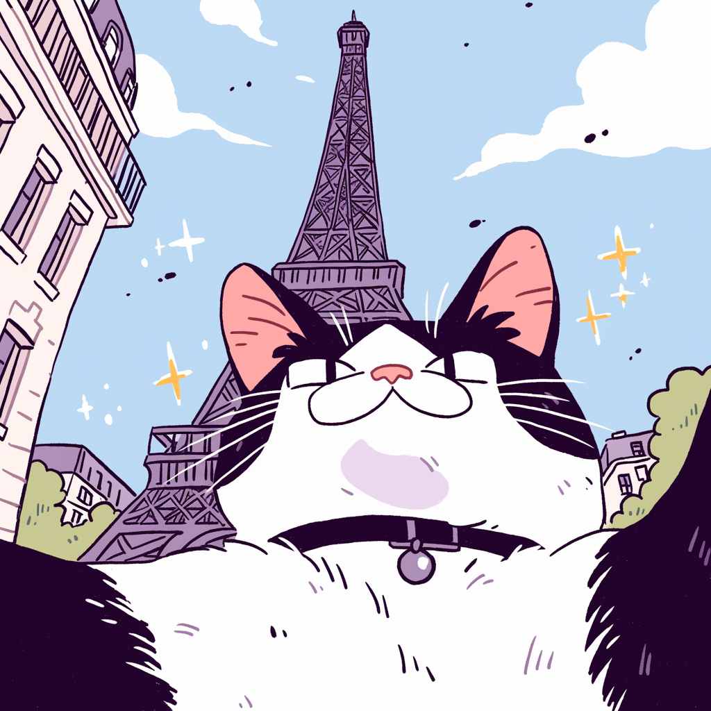 Cat Selfie at the Eiffel Tower