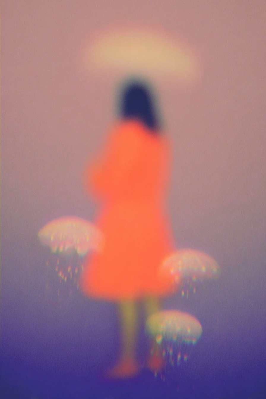 Bioluminescent Jellyfish Fashion Portrait