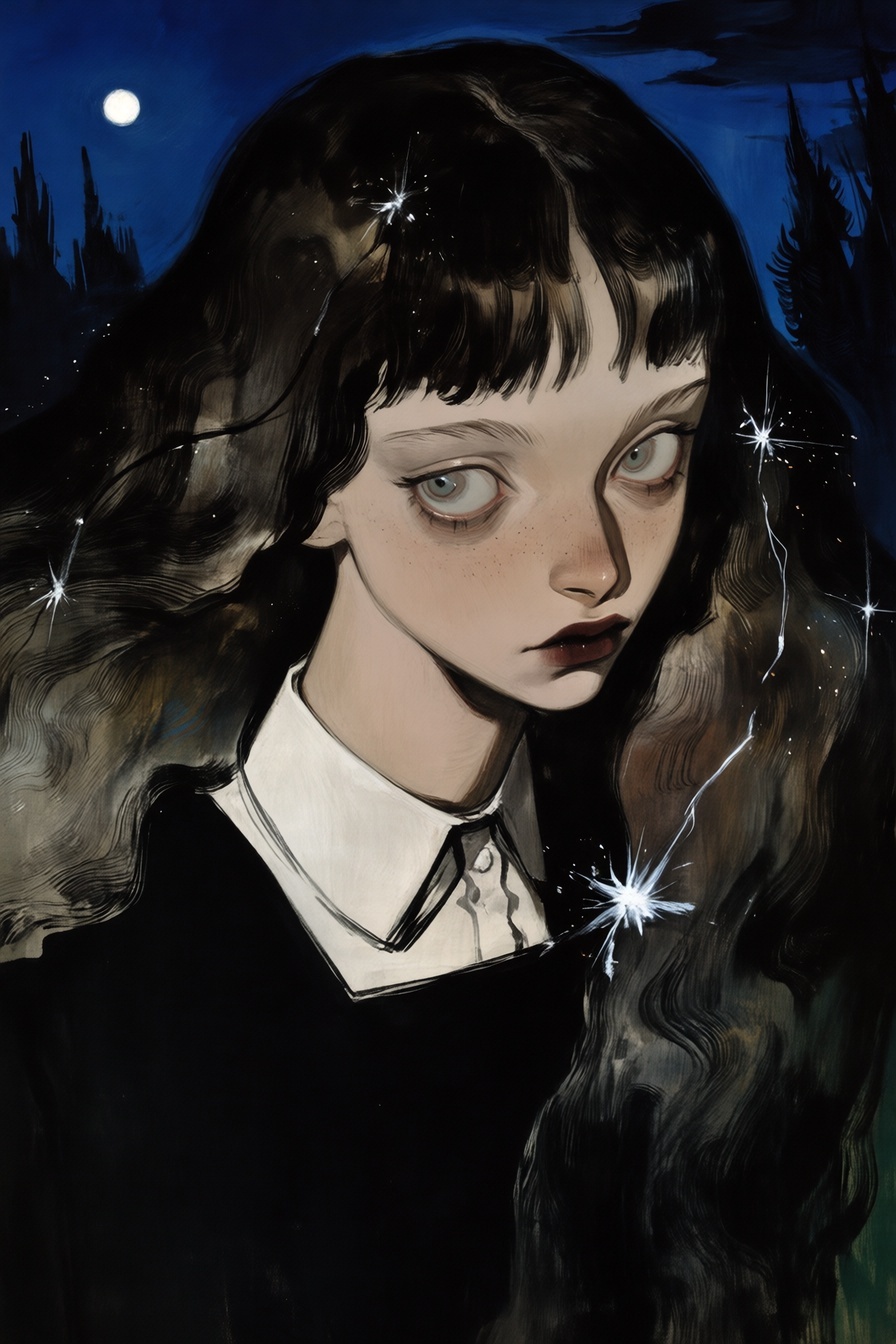 Constellation-Freckled Night Woman