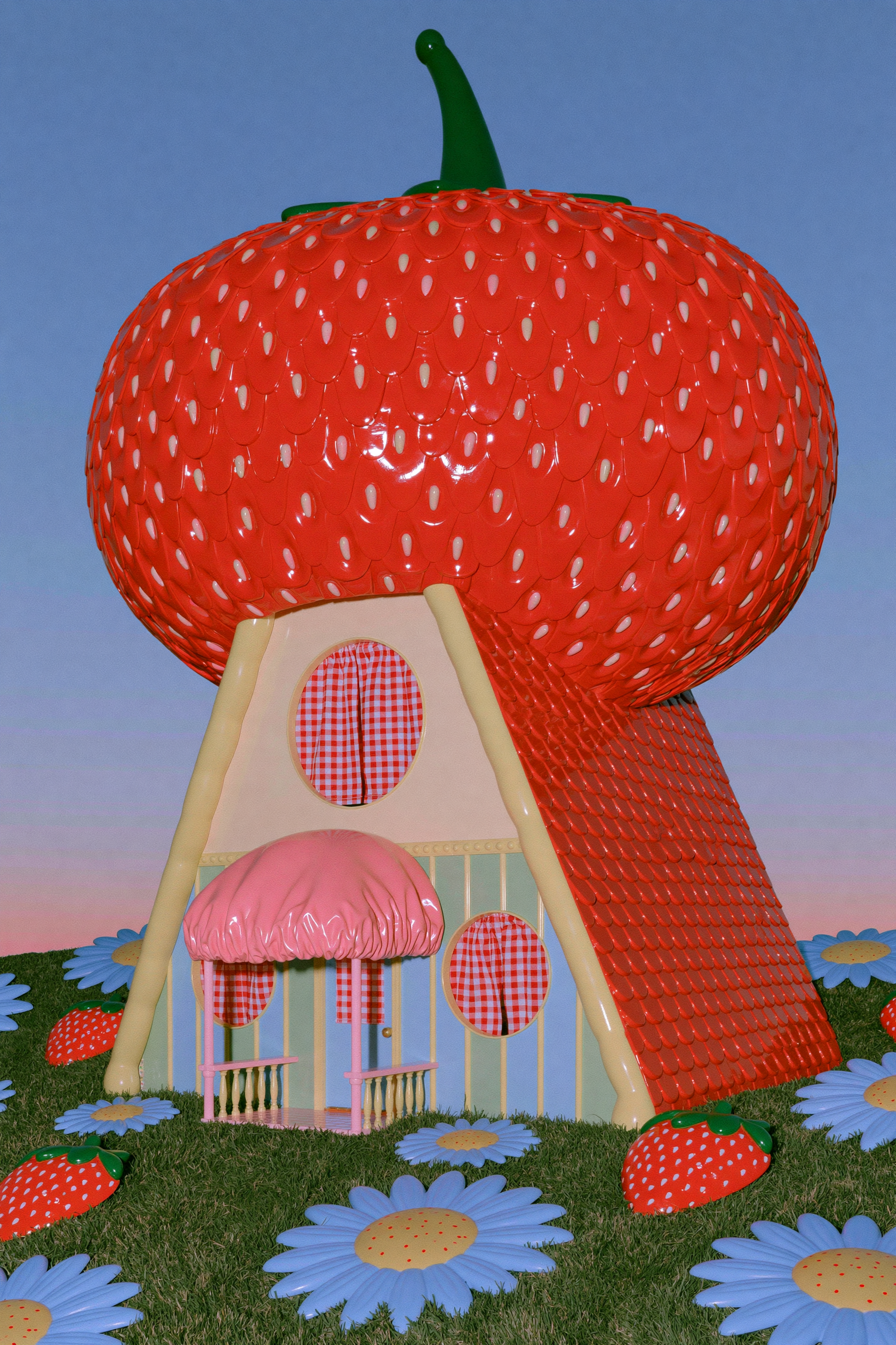 Chalet en A dreamcore à la fraise