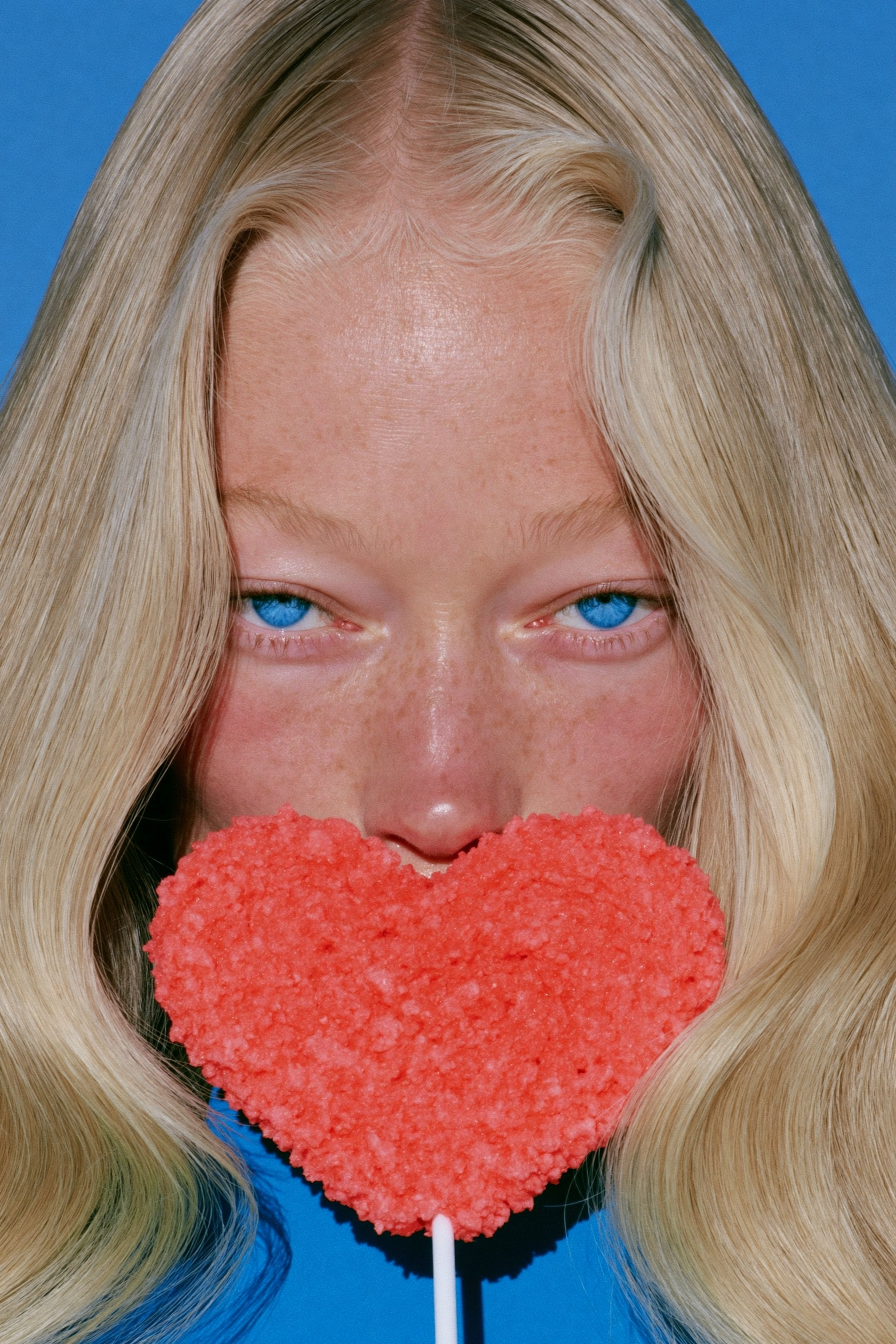 Nineties Blonde with a Heart Lollipop