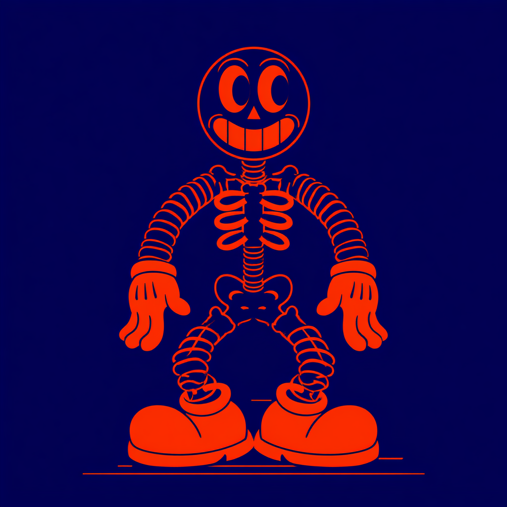 Cheerful Rubber-Hose Skeleton