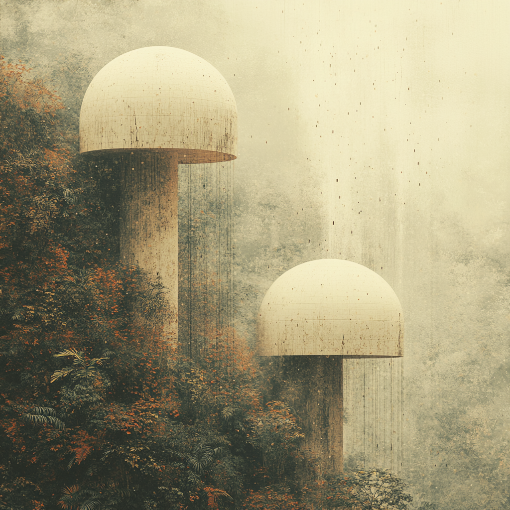 Eiförmige Baumgebäude im Tropenwald