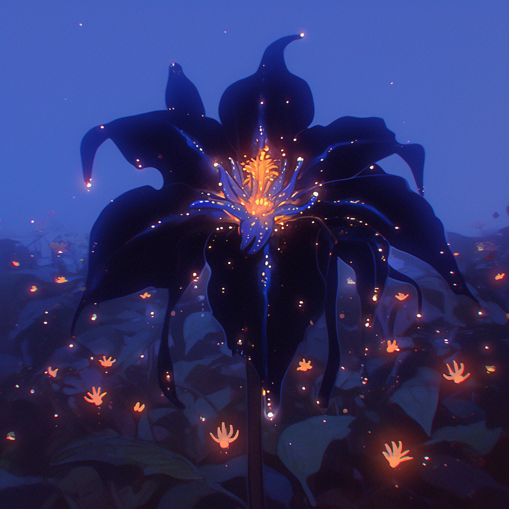 Moonlit Black Velvet Flower