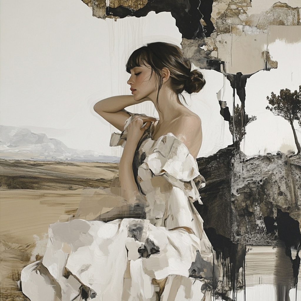 Woman’s Body Merging with the Landscape