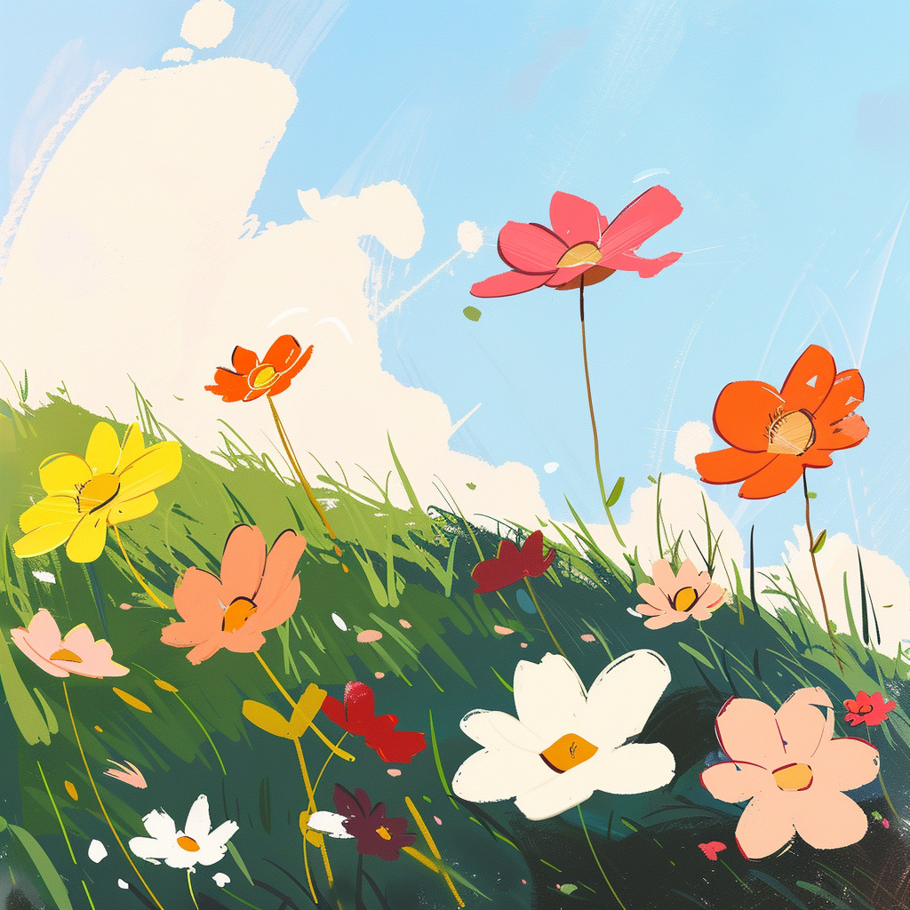 Sky Filled With Colorful Flowers