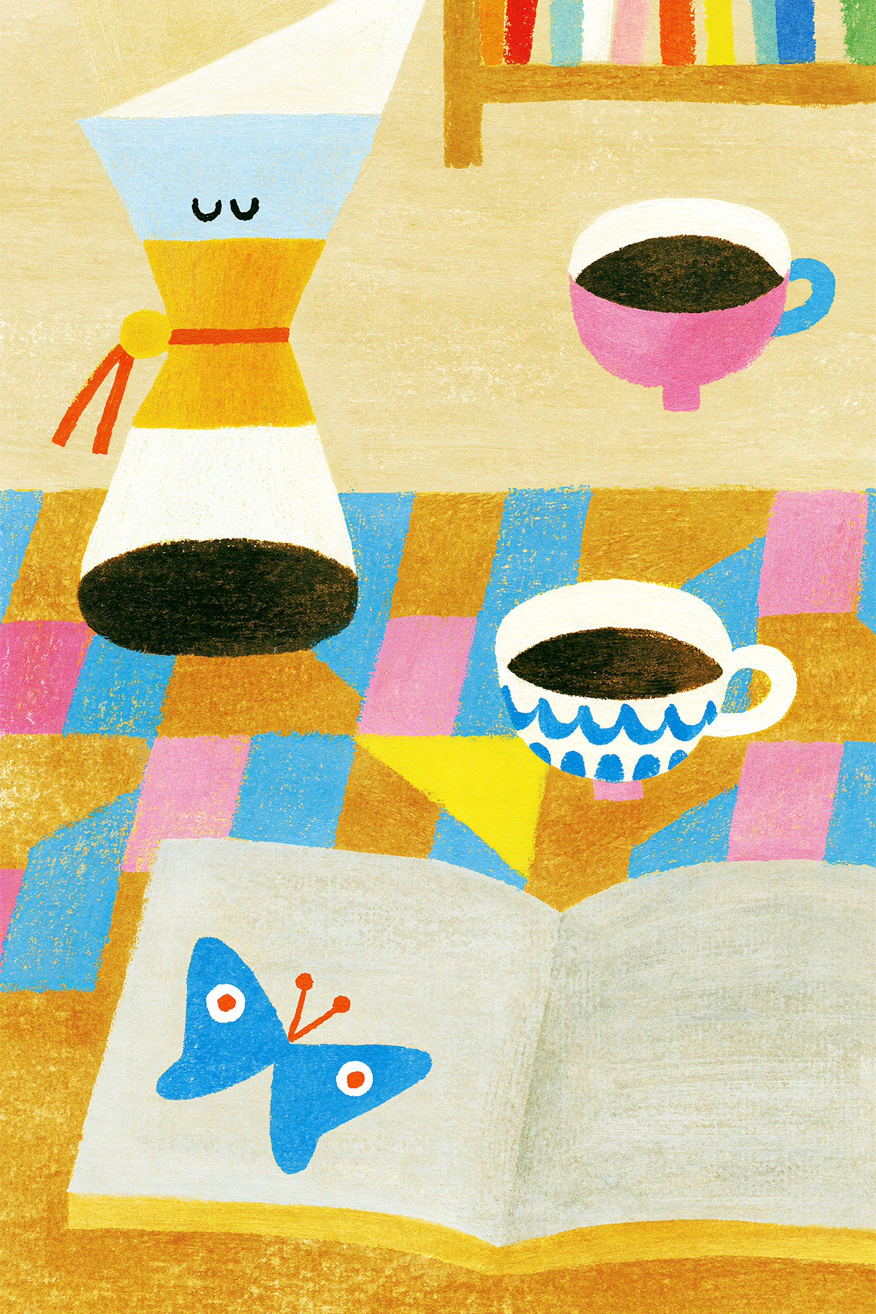 Butterfly and Coffee Summer Still Life
