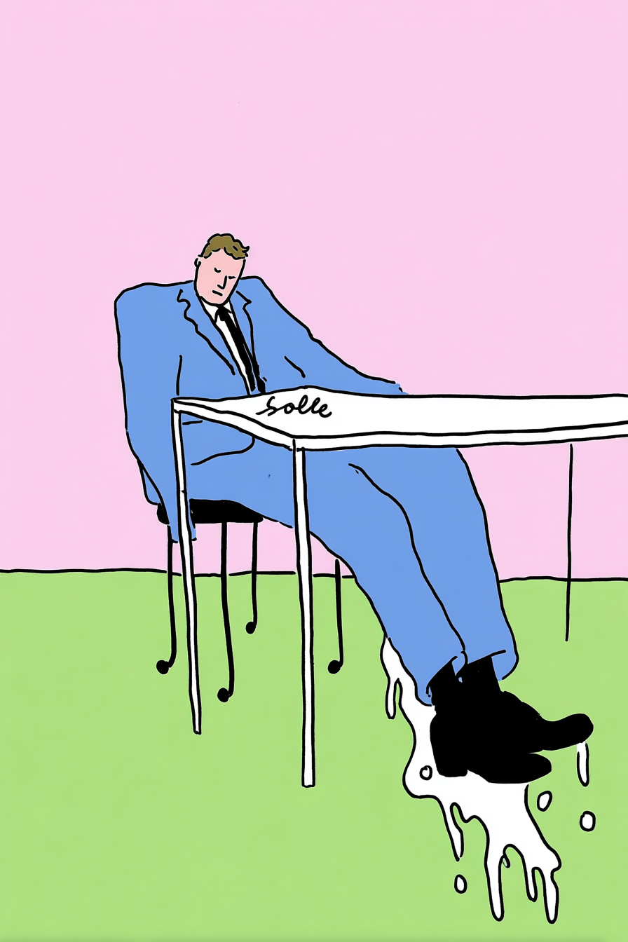 Melting Salaryman at His Desk