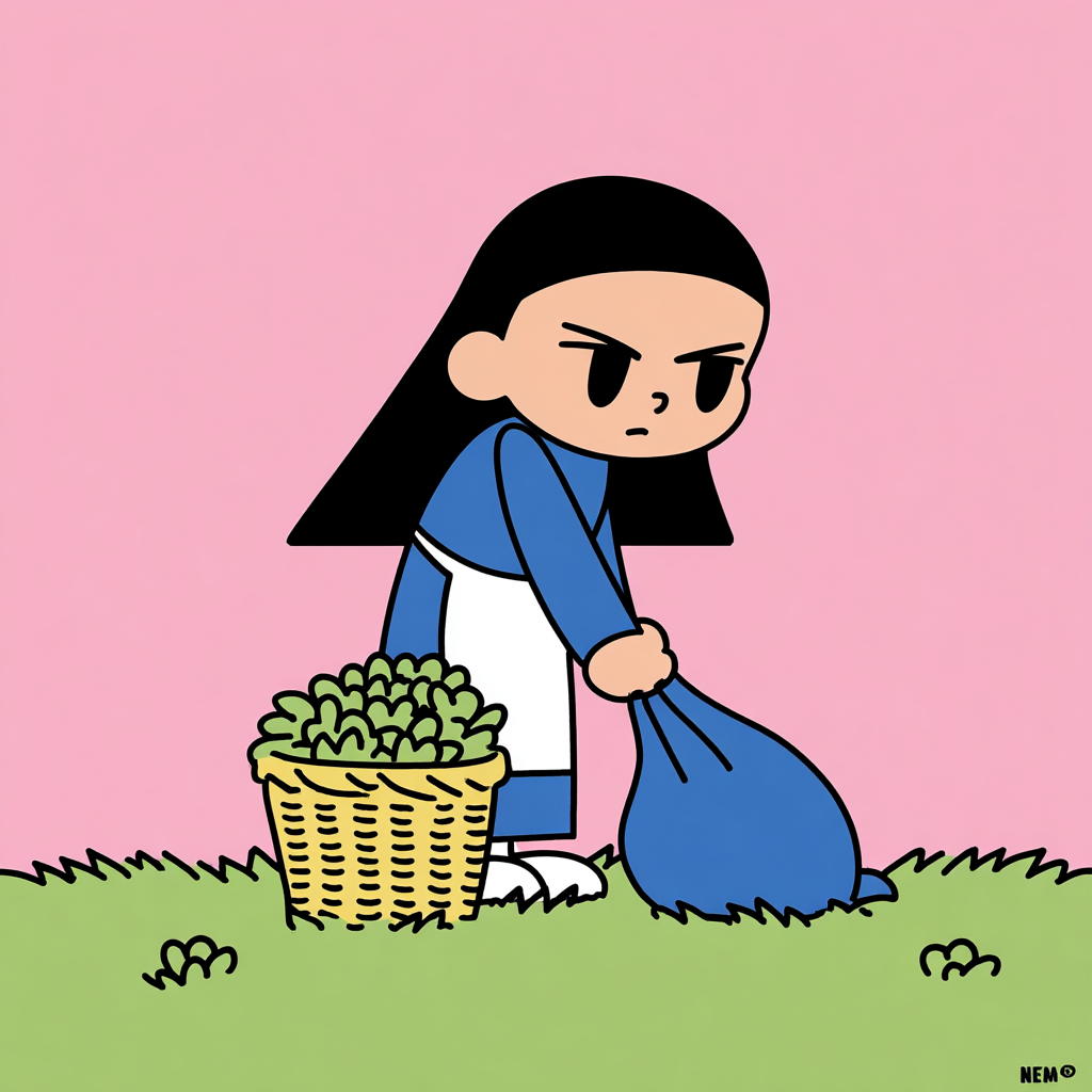 倒垃圾的女孩