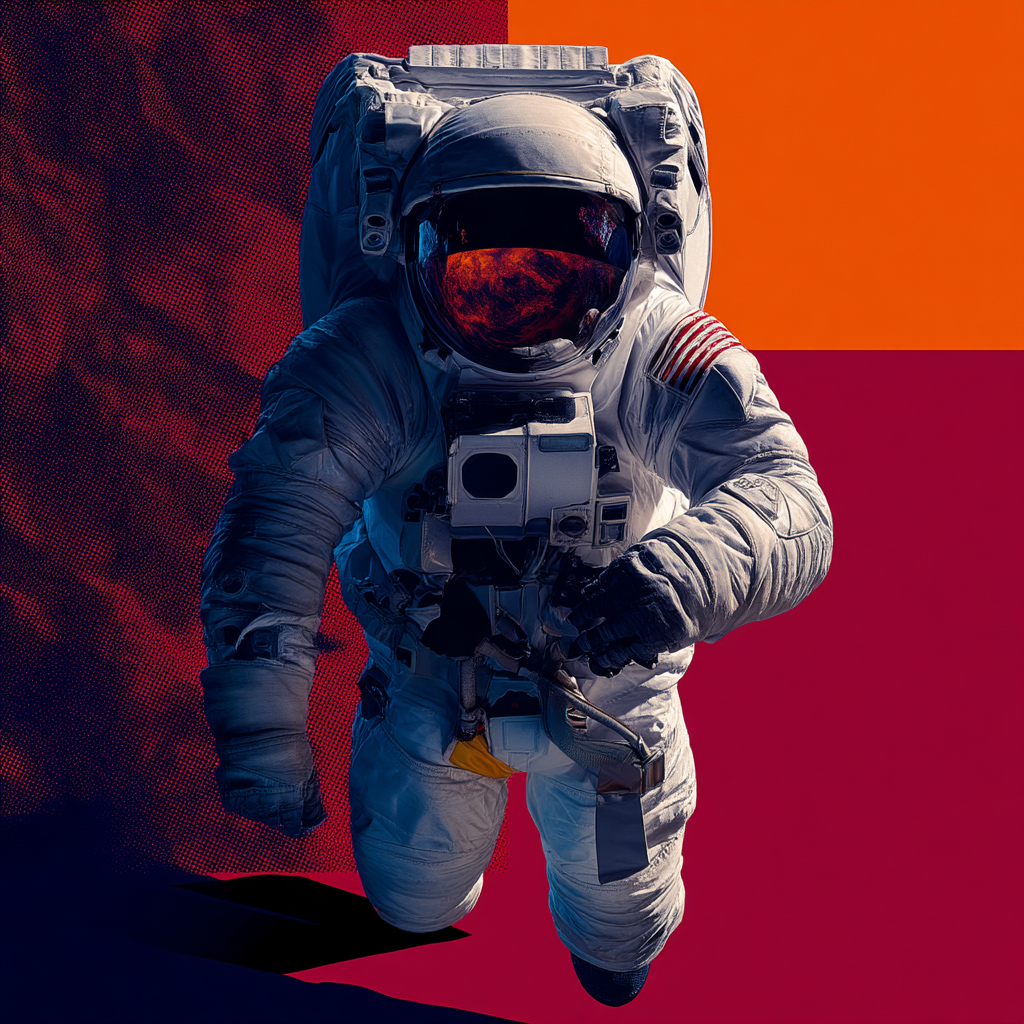 Small Astronaut in a Dark Gradient