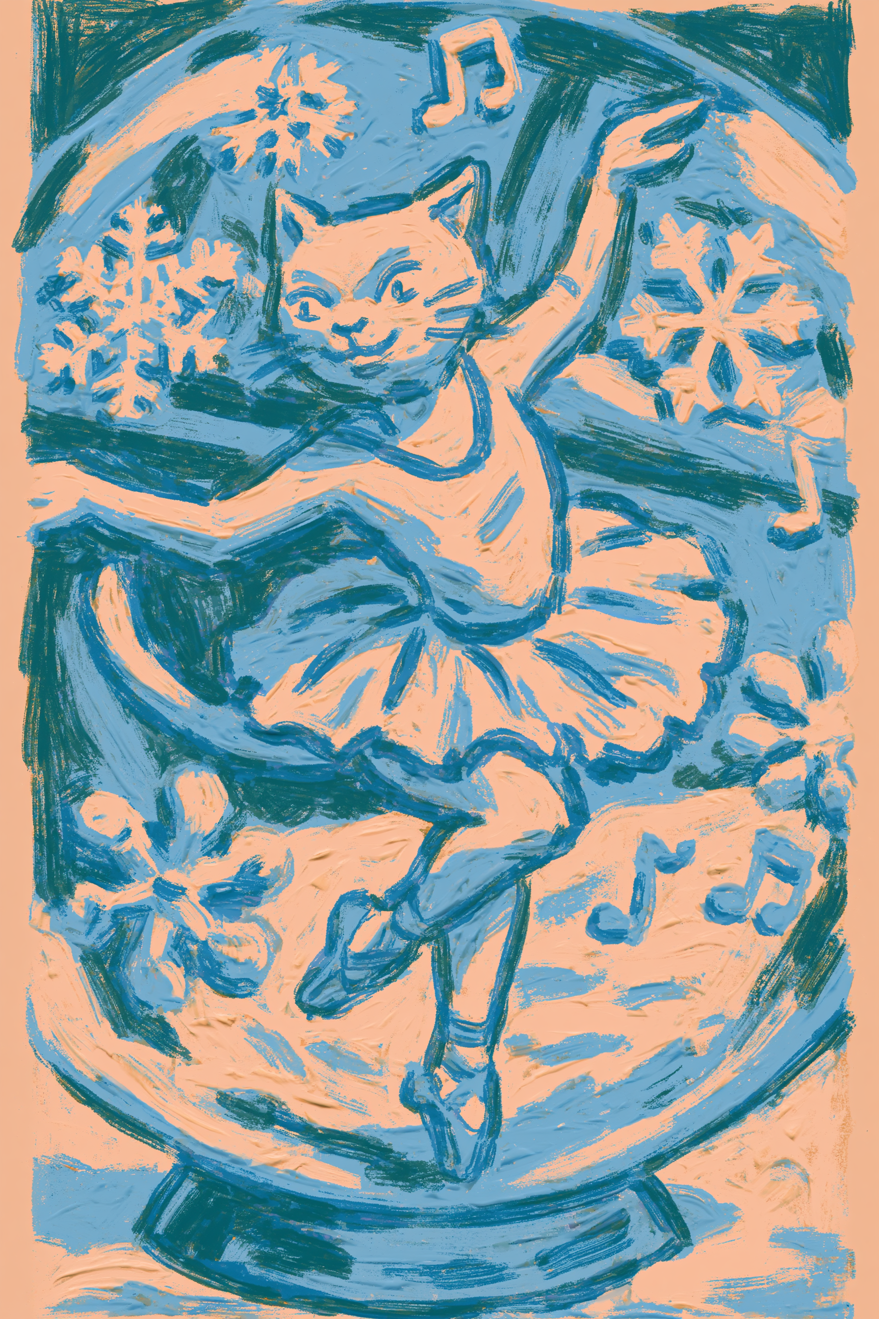 Ballet Kitten in a Snow Globe