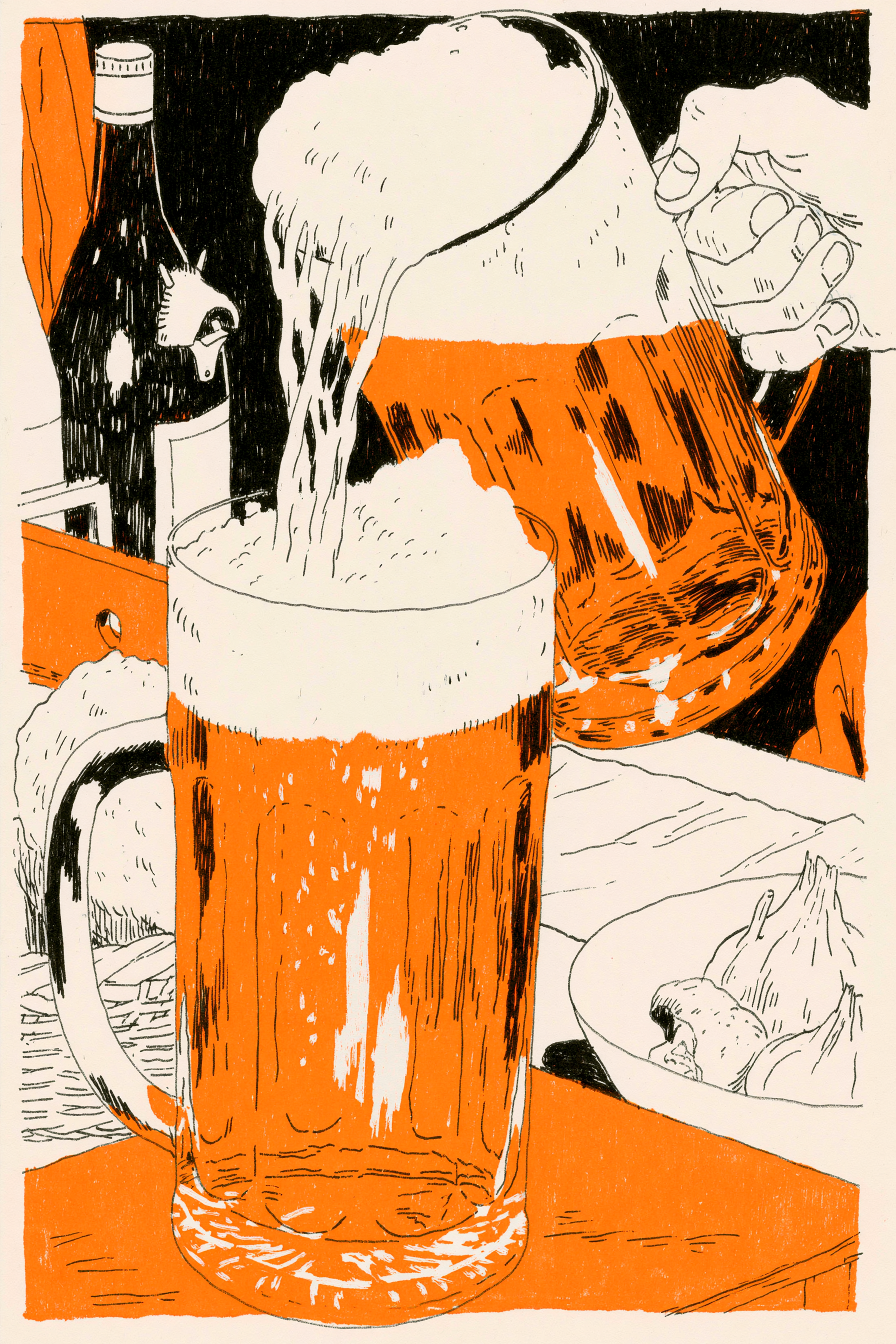 Hand-Drawn Wheat Beer