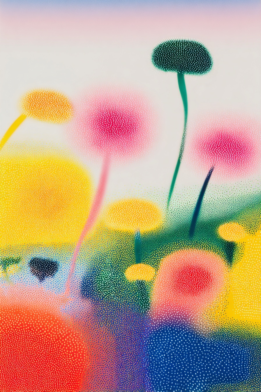 Bioluminescent Flowers in Watercolor Mist