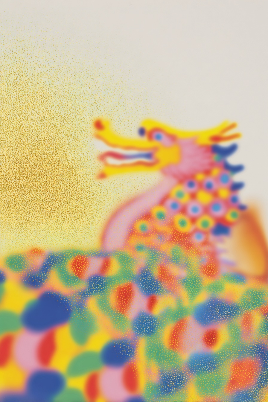 Golden Dragon Encircling a Horse