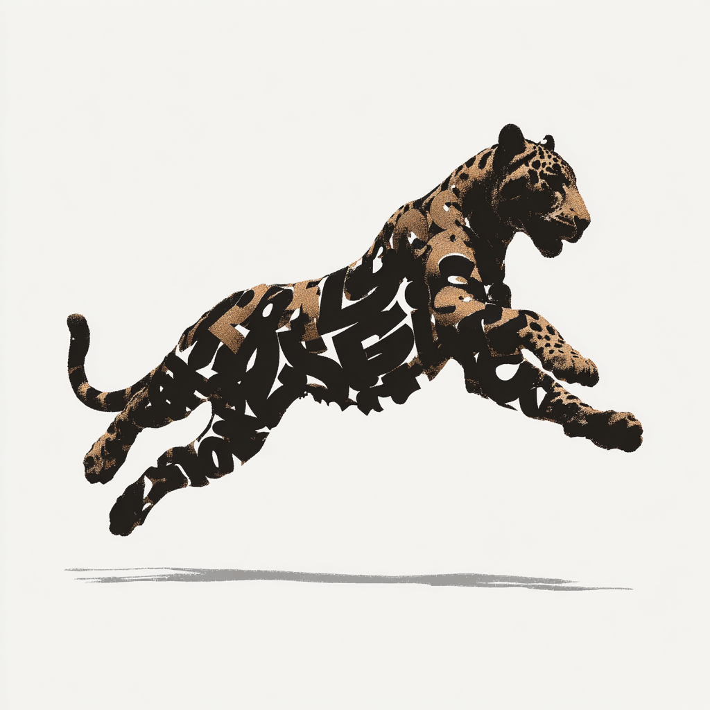 Text-Formed Dragon Leaping from Grass