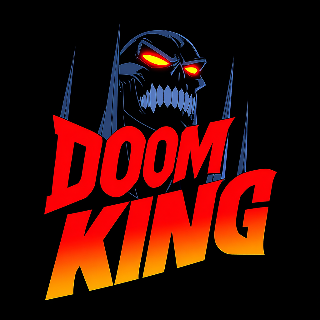 Doom King in a Skull Mask and Black Smoke