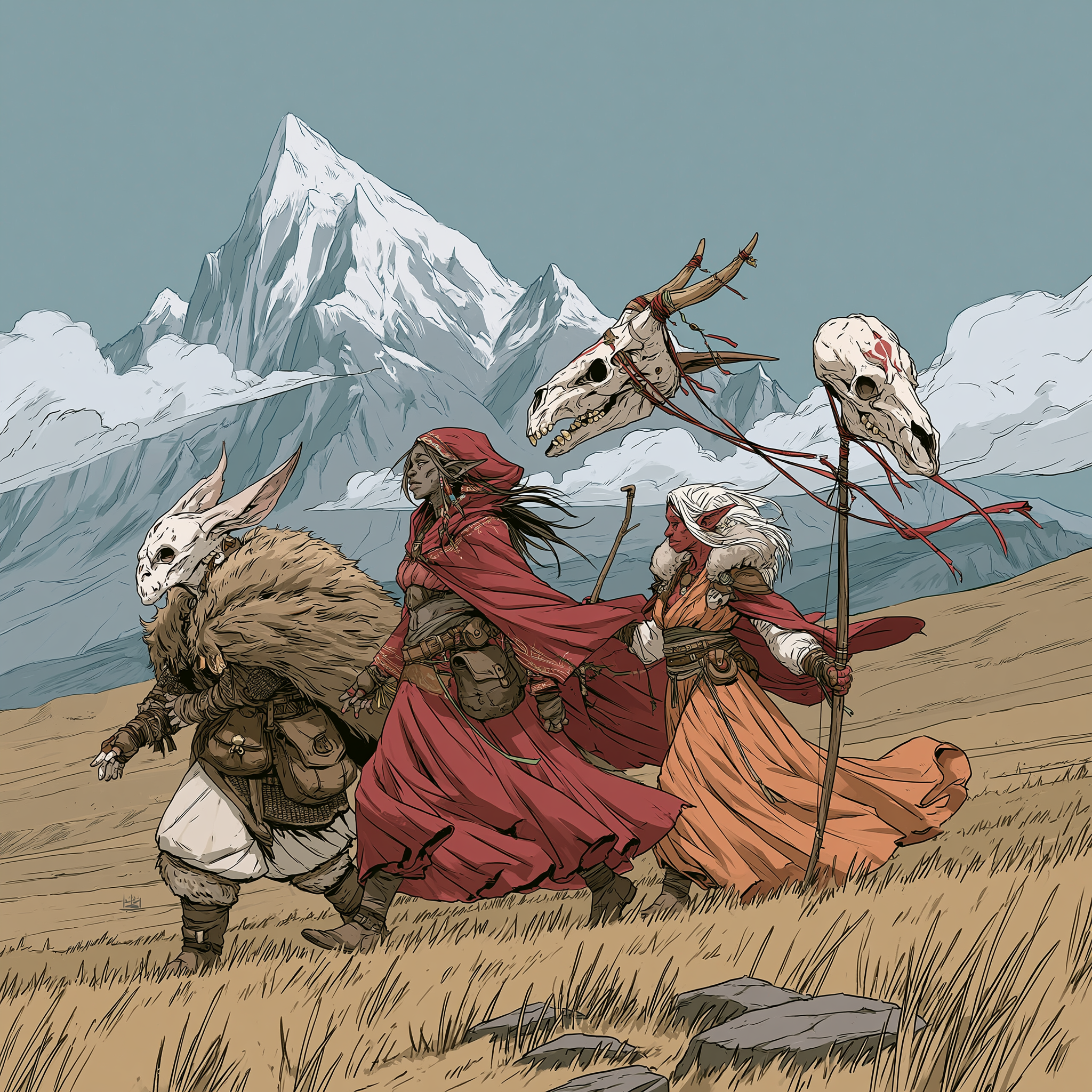 Surreal Beings Dancing on the Plain