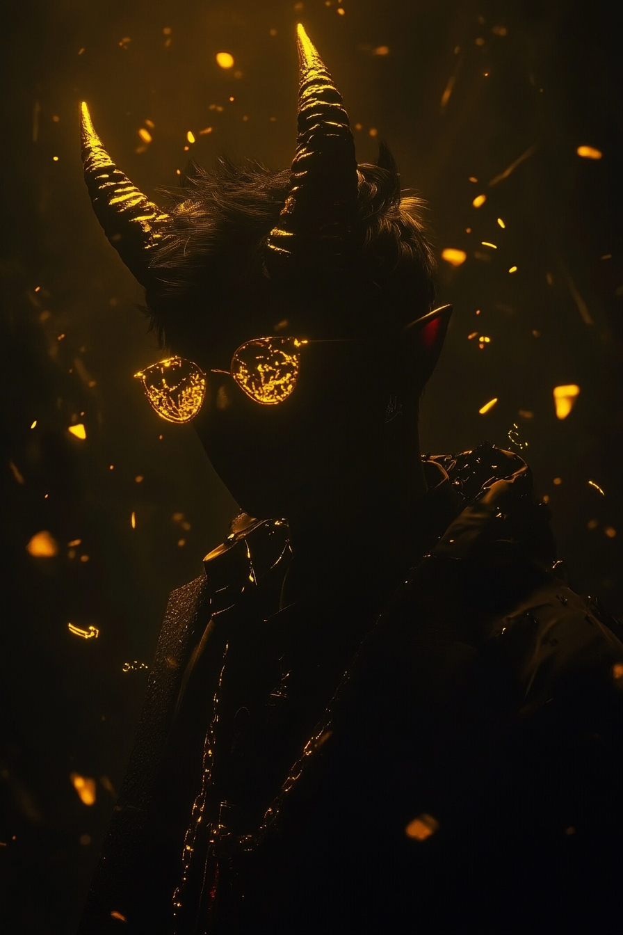Diablo con cuernos de estilo neofauvista