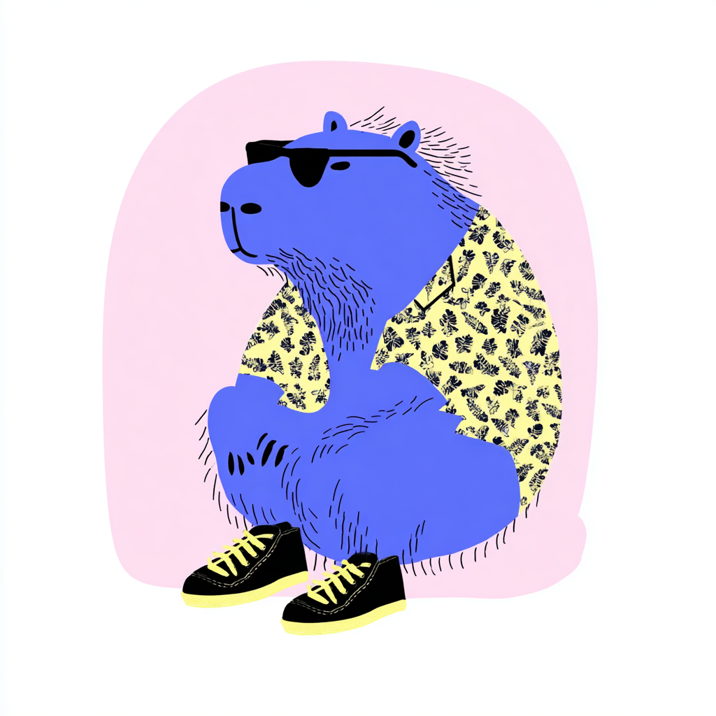 Urban Capybara in a Hawaiian Shirt