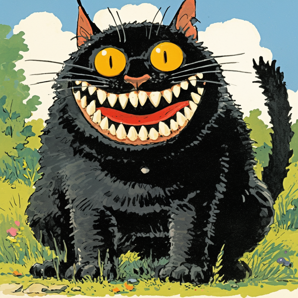 Grinsekatze im nächtlichen Wunderland