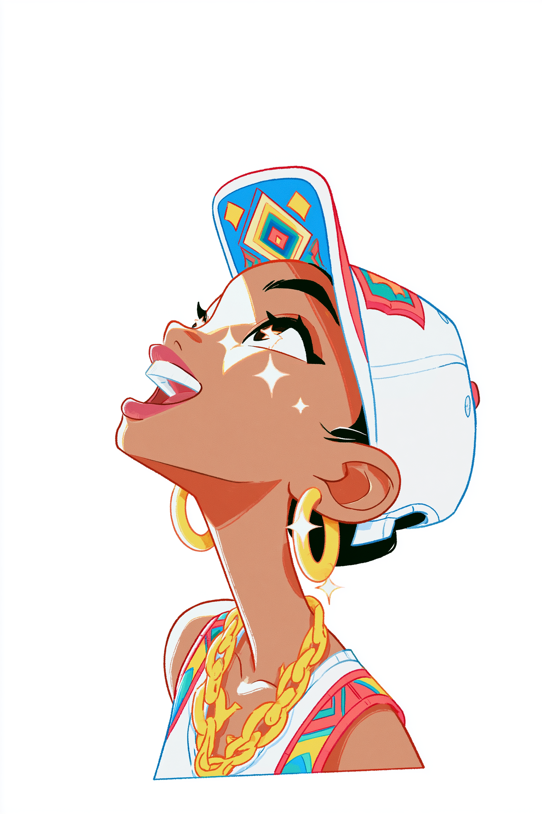 Joyful Hip-Hop Woman in Warm Bokeh