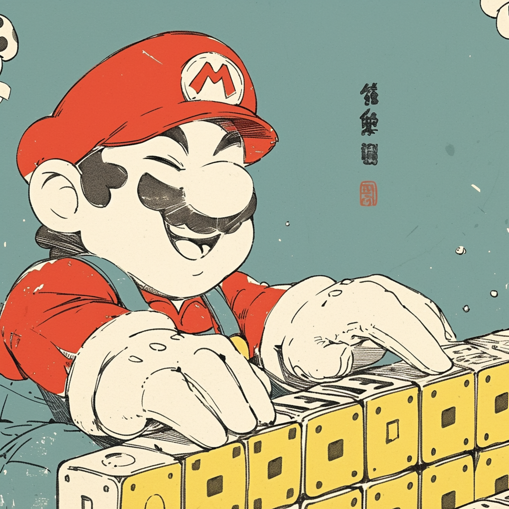 Mario Playing Mahjong