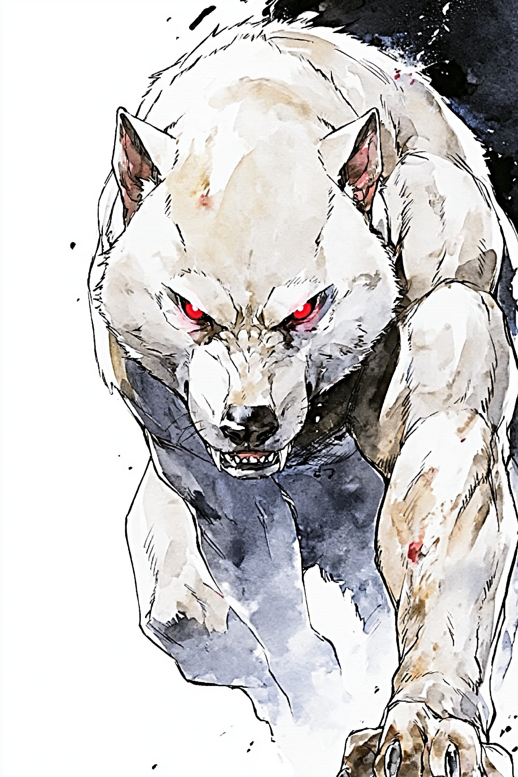 Werewolf in Stark Monochrome Shadows