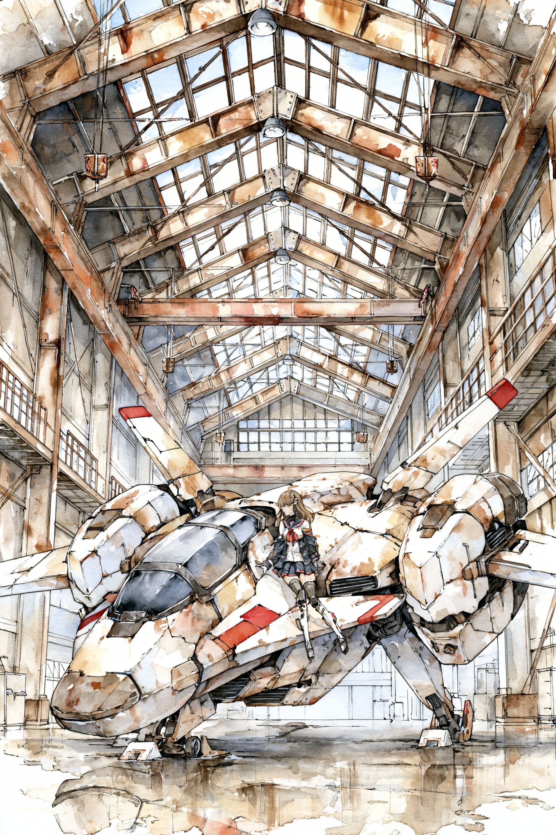 Spaceship in a Rusted Hangar