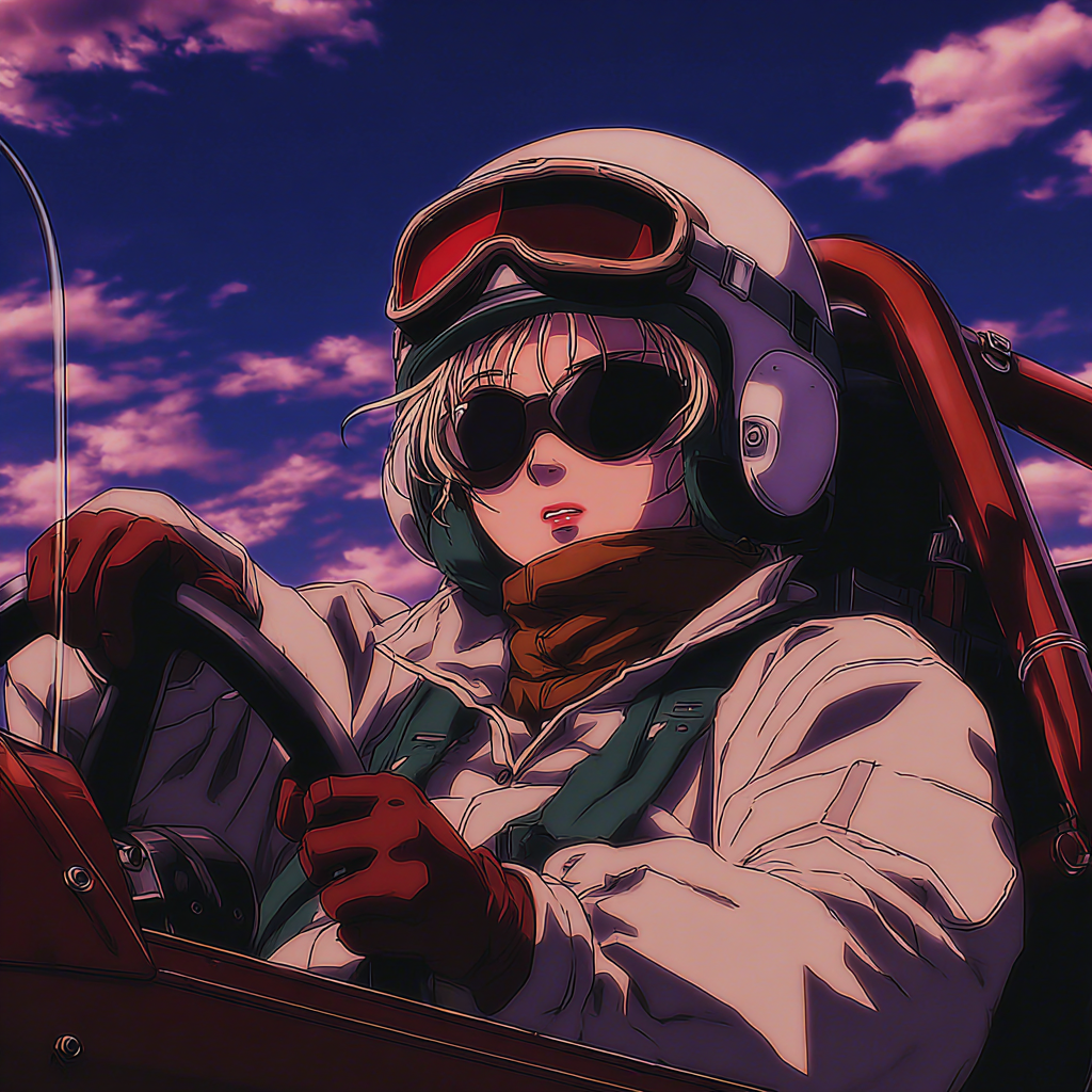 Dieselpunk Woman in a Scrap-Metal Speeder