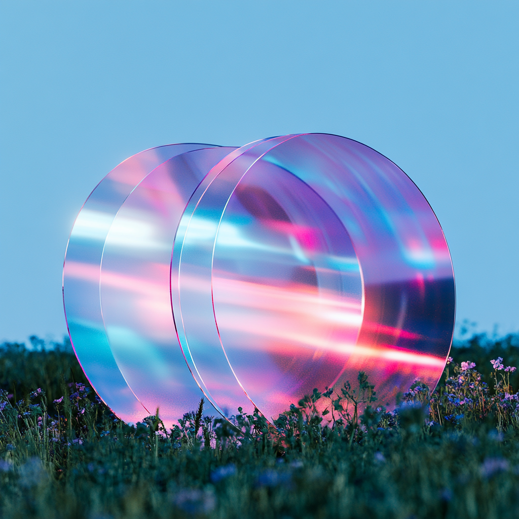 Blumenfeld aus transparenten Ballons