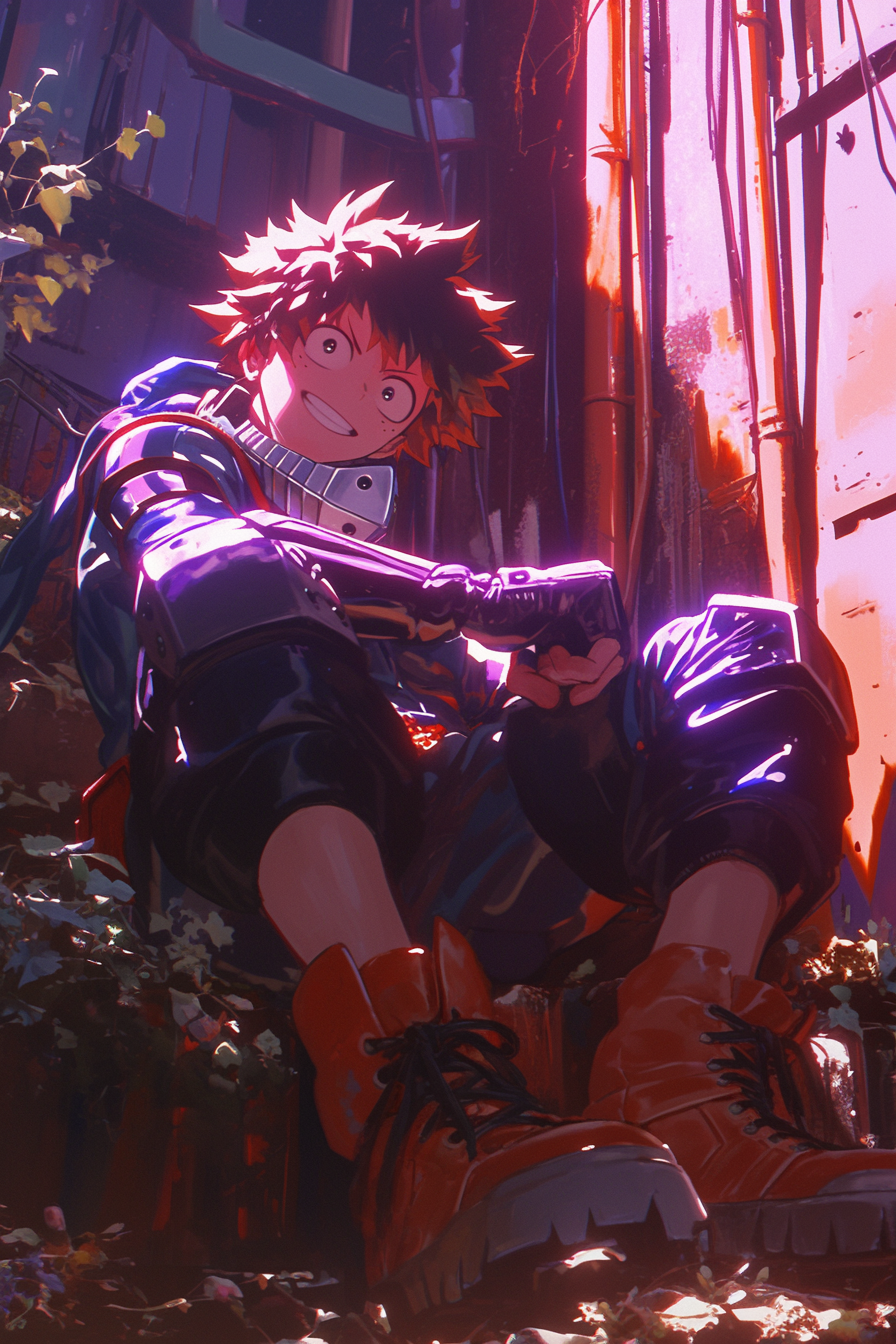 Highly Stylized My Hero Academia Scene