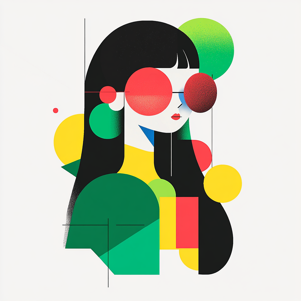 Chica de cabello negro largo y gafas redondas