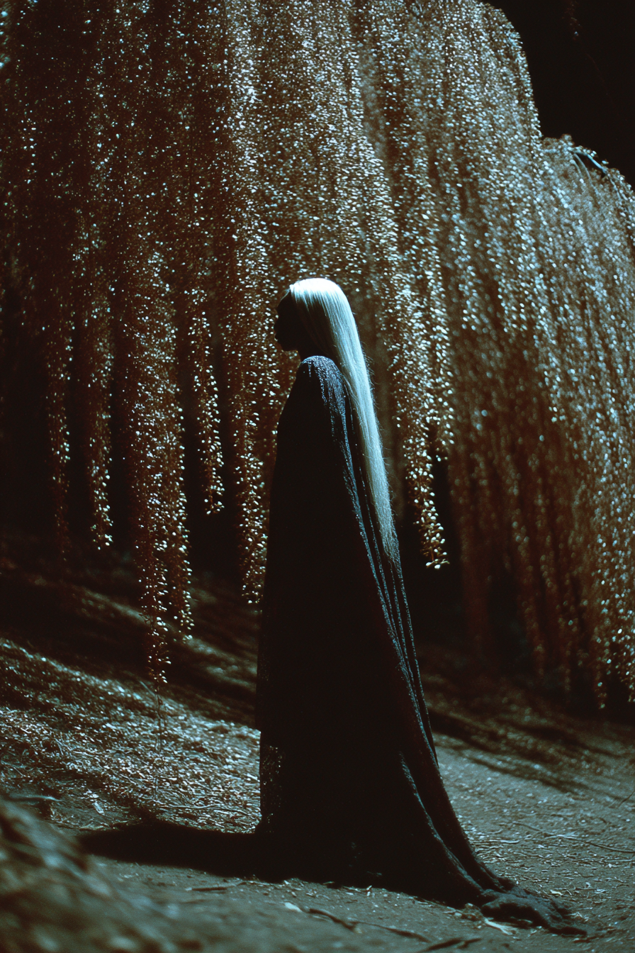 Woman beneath the Golden Weeping Willow