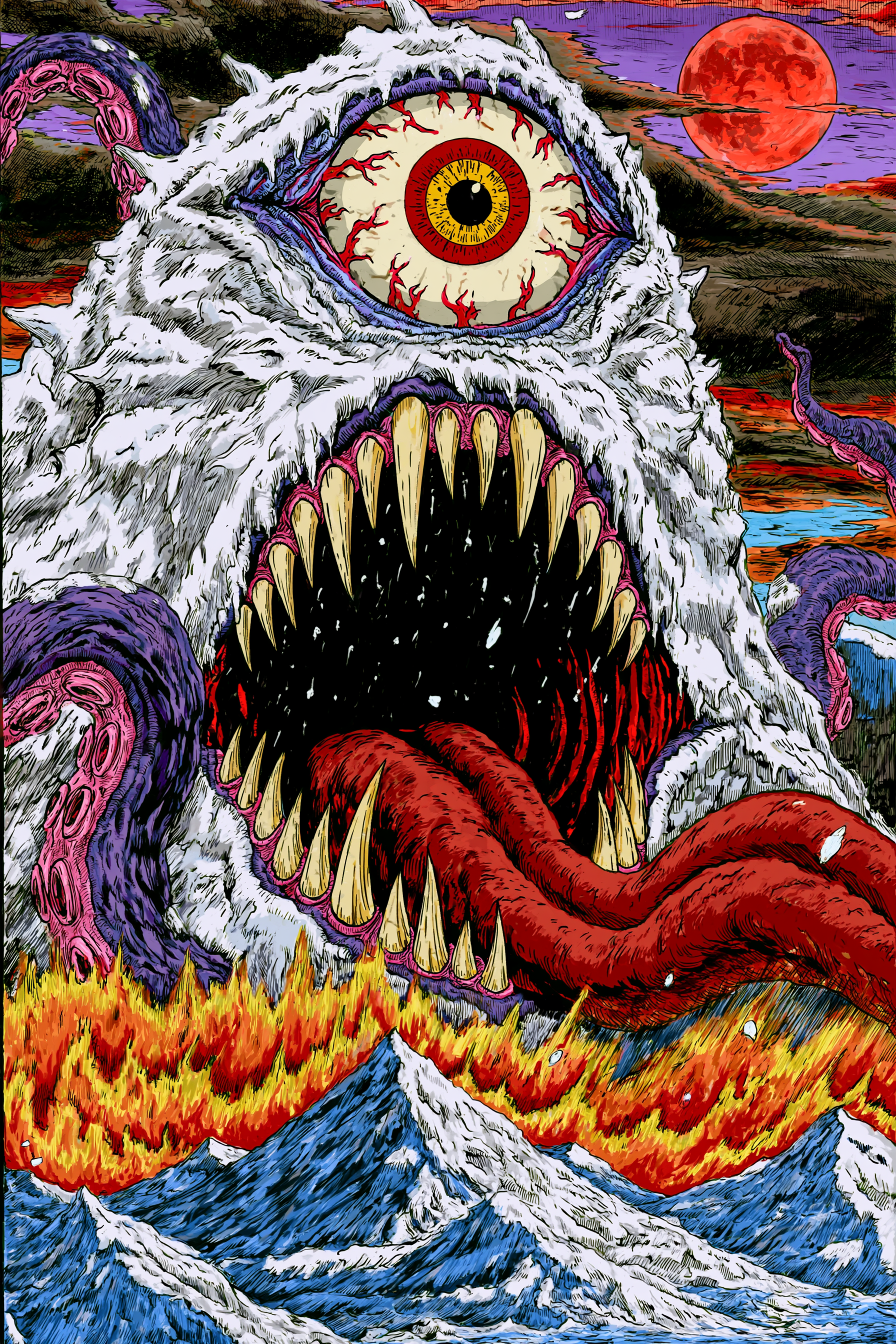 Schreiendes arktisches Schneemonster