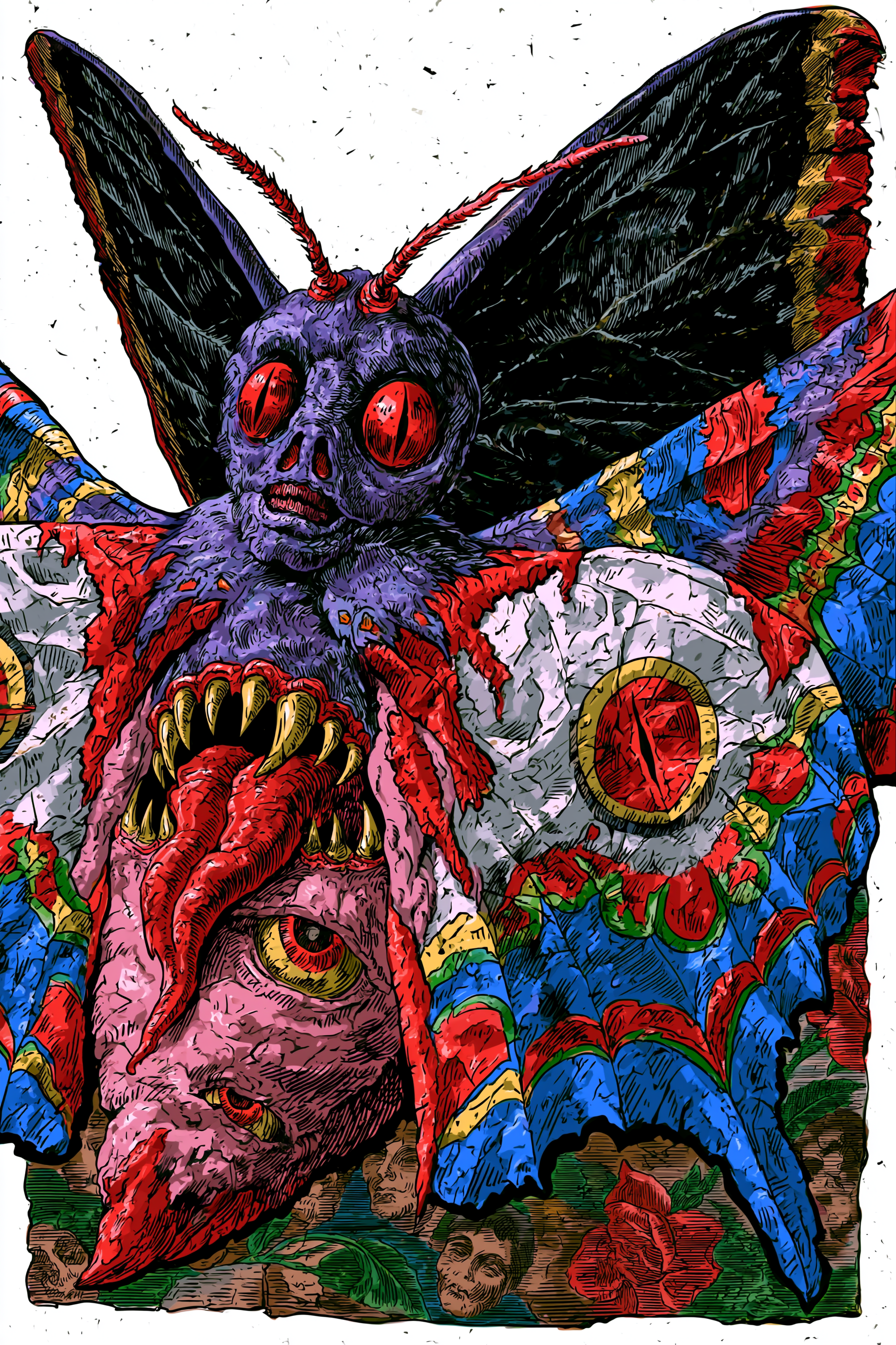 Vintage Paper-Cut Butterfly Illustration