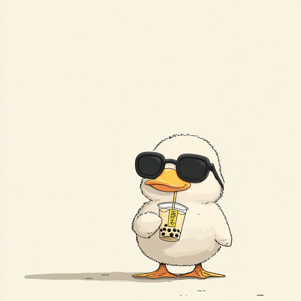Hip-Hop Duck Drinking Boba