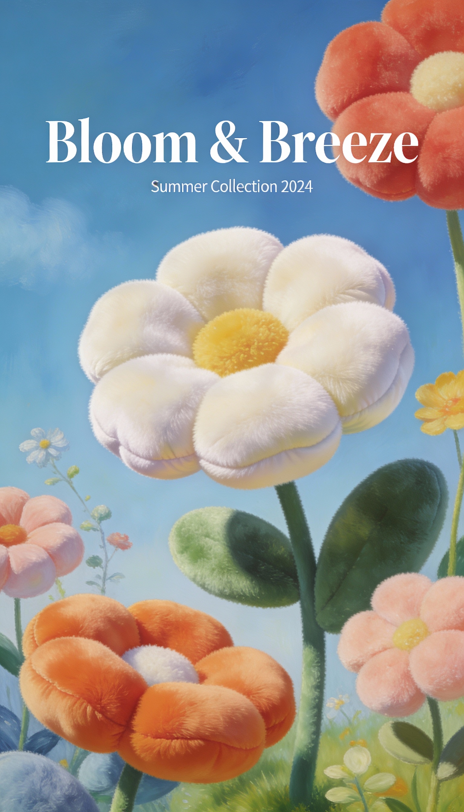 Plush Summer Flowers in a Minimalist C4D Poster