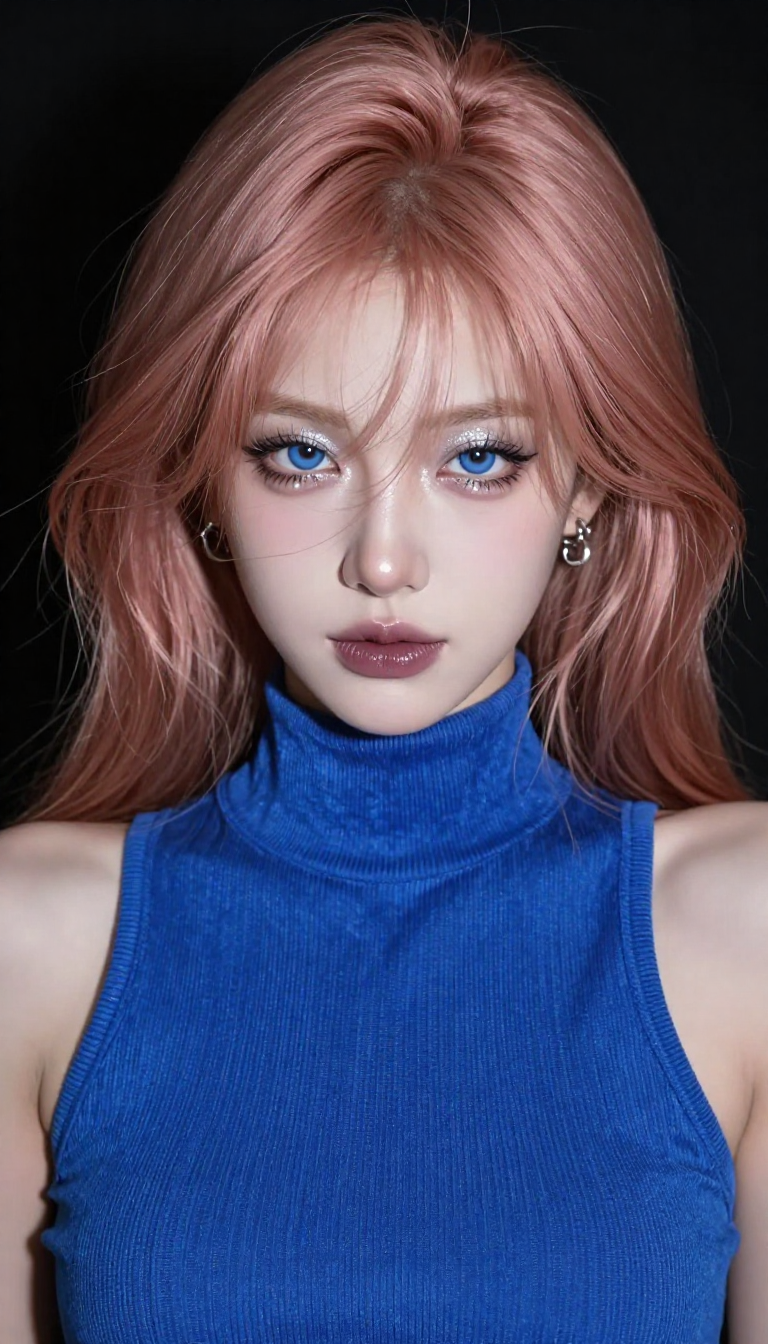 Rose-Gold Gothic Beauty Looking Down