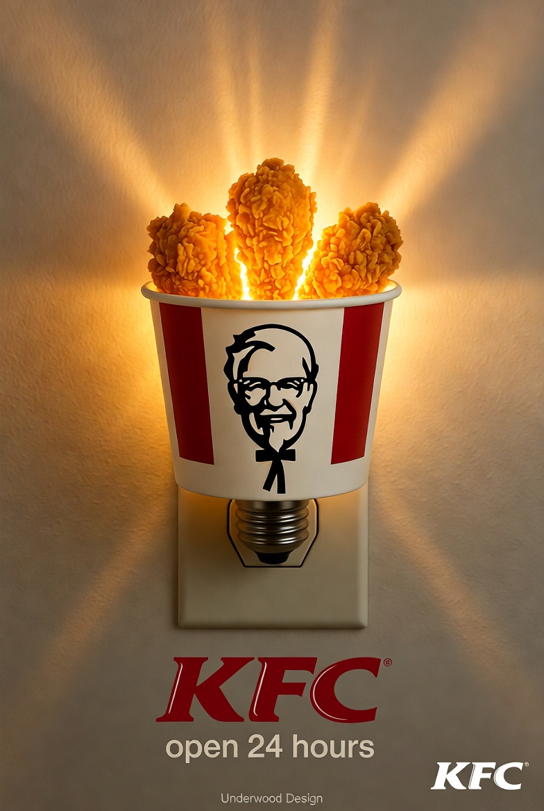 빛나는 KFC 버킷 무드등 포스터