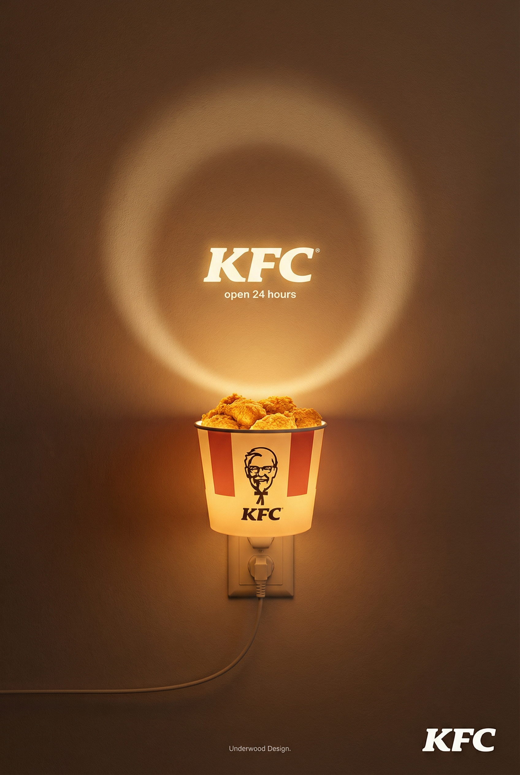 Glowing KFC Bucket Nightlight Poster