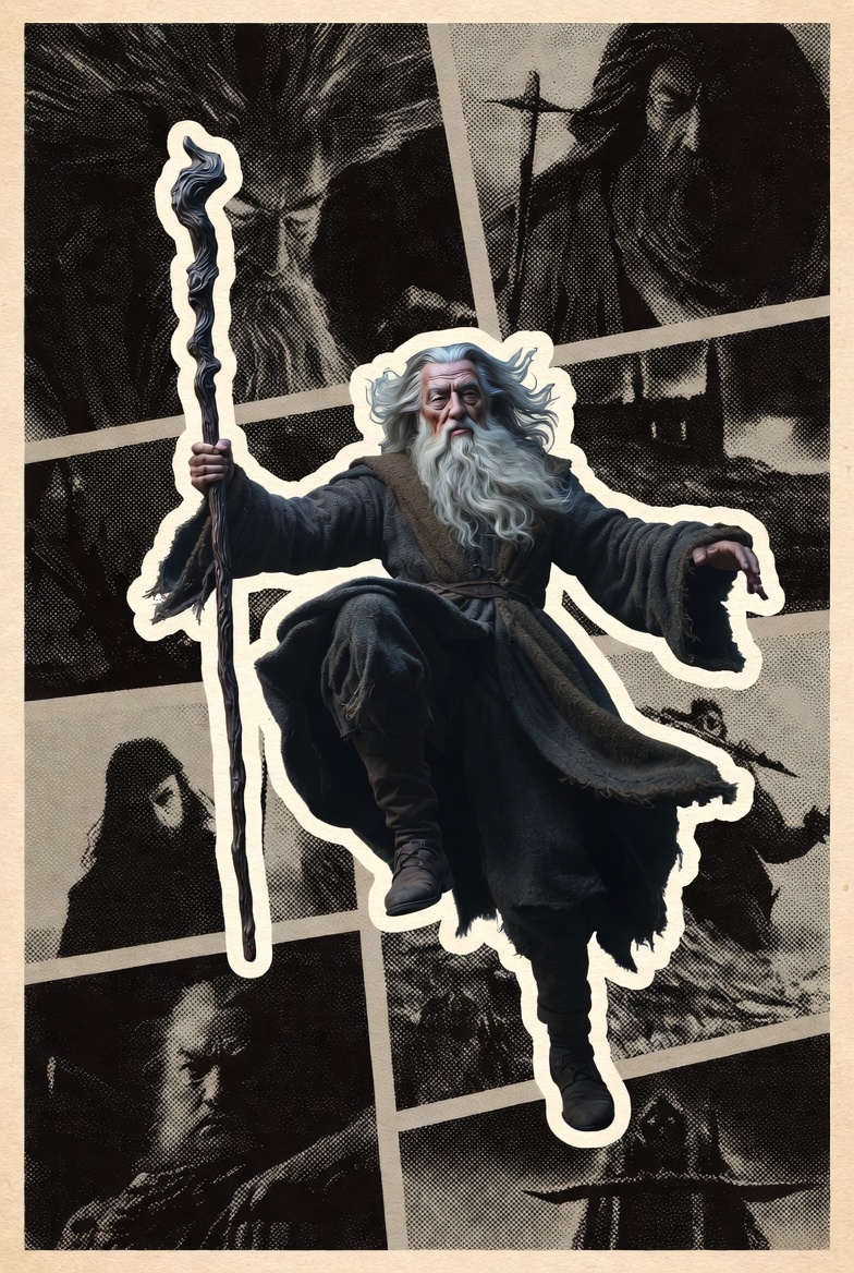 Gandalf Pop-Out Comic Movie Poster