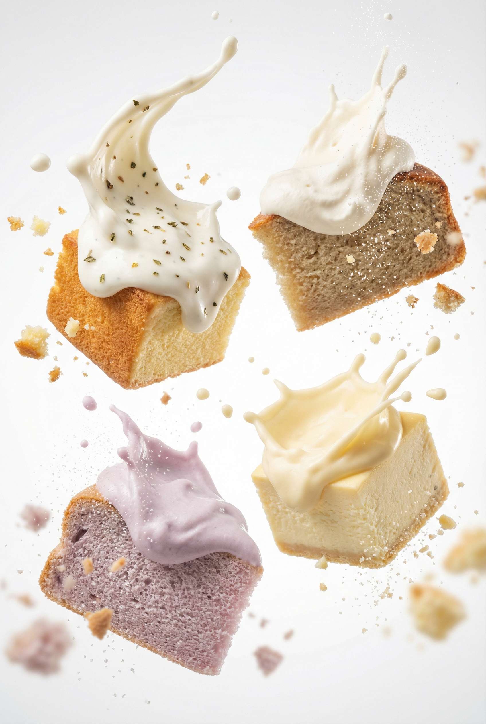 Macro Cake and Cream Splash Quartet